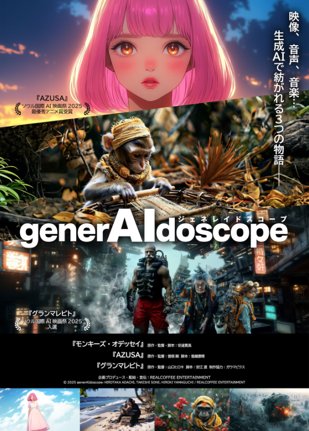 日本首部纯AI生成电影《generAIdoscope》8月29日上映-起点剧情网