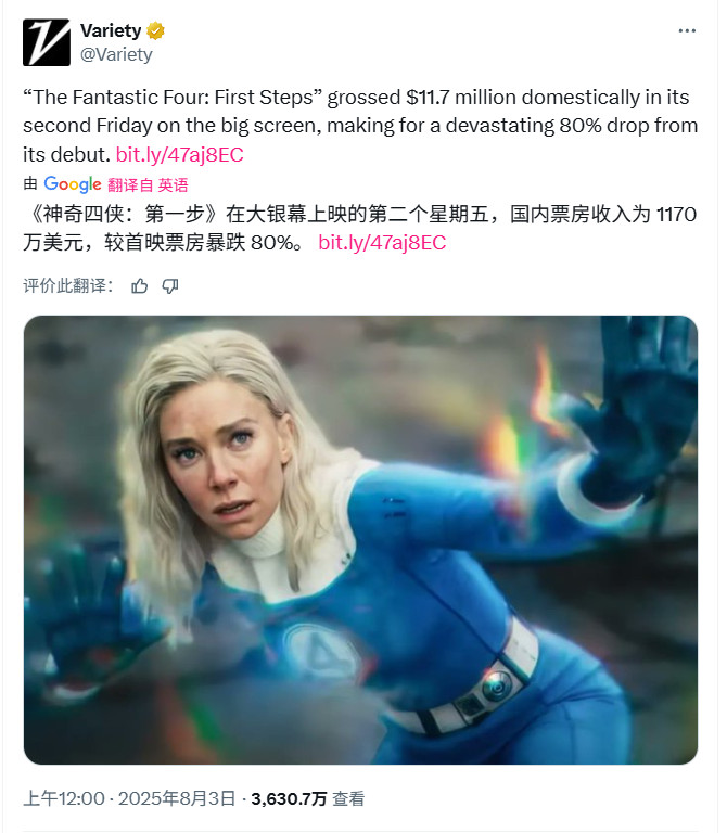 《神奇四侠：初露锋芒》票房危？美国本土第二个周五大跌80%-起点剧情网