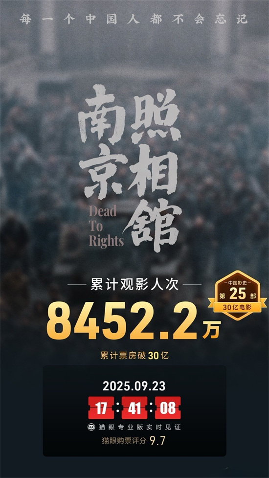 中国影史第25部!《南京照相馆》票房破30亿大关-起点剧情网